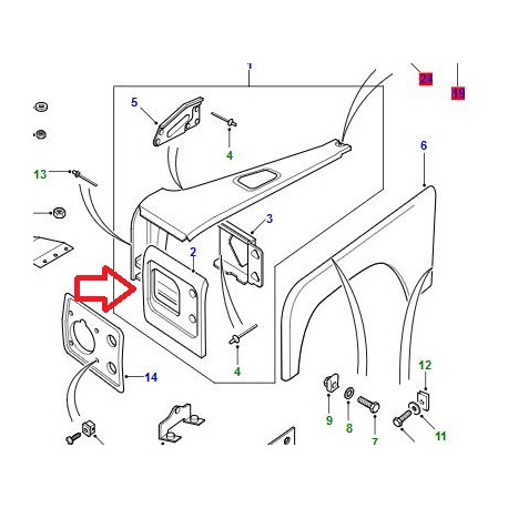 Land rover support phare avant droite (ALR5990)