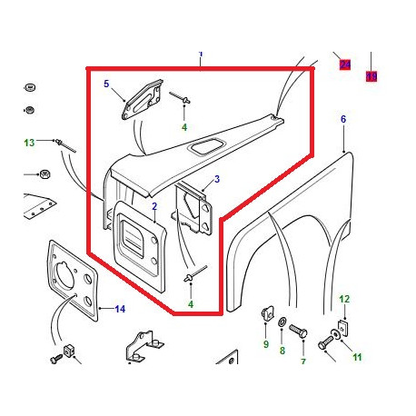 Land rover aile avant droit (ALR9936)