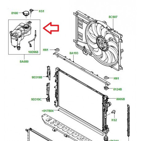 Land rover reservoir compensateur-radiateur (LR060349)