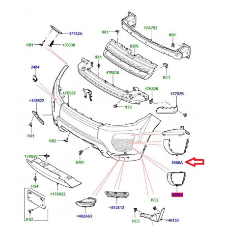 Land rover moulure anitbrouillard avant gauche (LR079380)