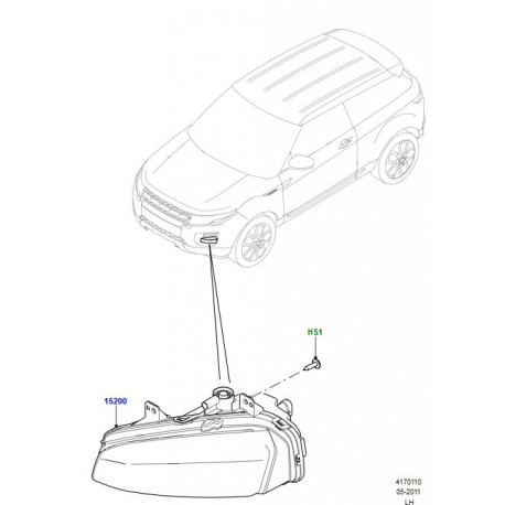 Land rover phare antibrouillard avant droit (LR072645)