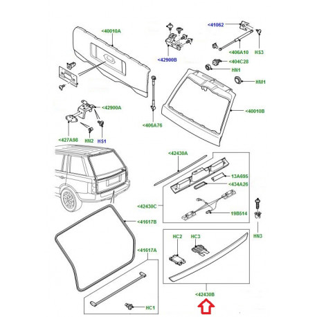 Land rover enjoliveur hayon (DED000012LML)