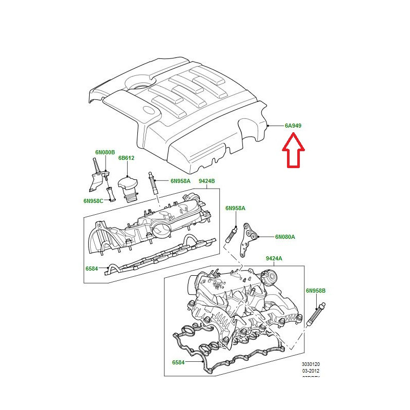 Commander cache moteur supérieur LAND ROVER (LR013662) pas cher