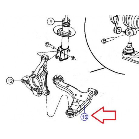 Mopar triangle avant droit (04656730AN)