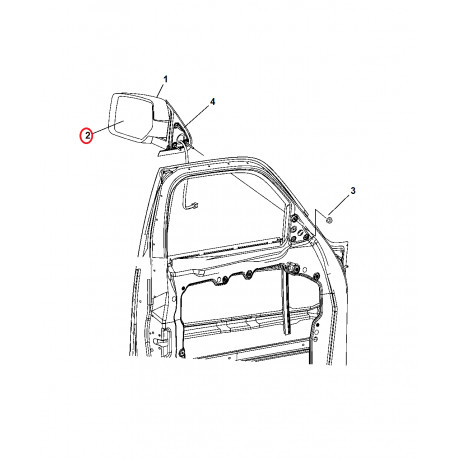 Mopar glace de rétroviseur droit (68003928AA)