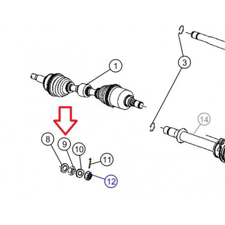 Mopar ecrou cardan (06503685)