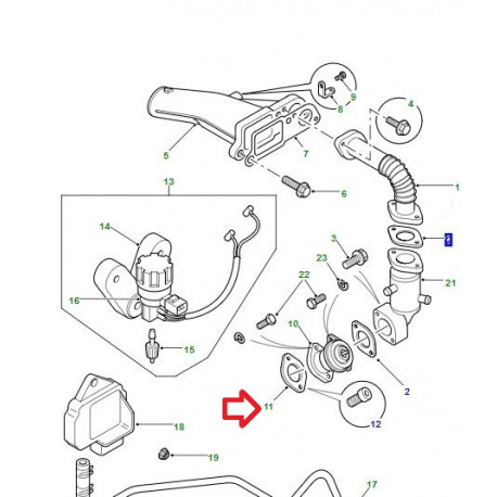 Land rover joint recyclage des gaz echappement Discovery 1 (0GQZK)