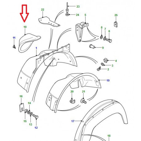 Land rover CACHE POUSSIERE AVANT GAUCHE OU DROIT (LR031509)