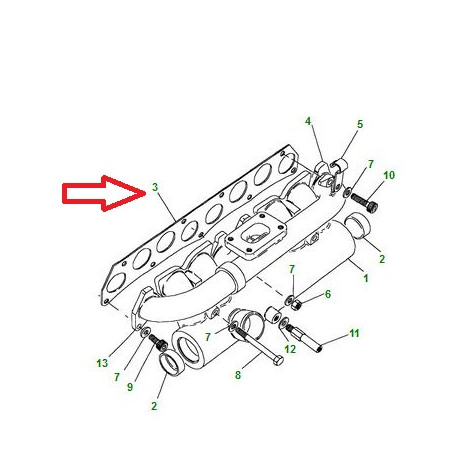 Land rover joint de tubulure déchappement Defender 90, 110 (ETC7750)