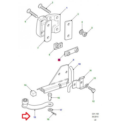 Land rover sangle de retenue de porte Defender 90, 110, 130 (BHQ710040)