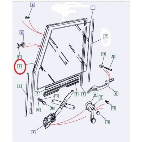 Land rover joint avant de vitre Defender 90 (MUC4071)