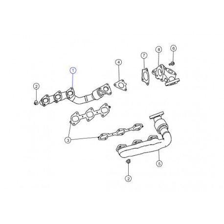 Mopar collecteur échappement droit Commander XH et Grand Cherokee WH (68083889AD)