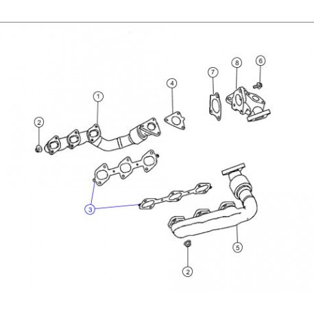 Mopar joint collecteur échappement gauche ou droit (05175748AA)