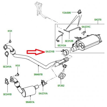 Land rover collier echappement diam 60 mm (LR007465)