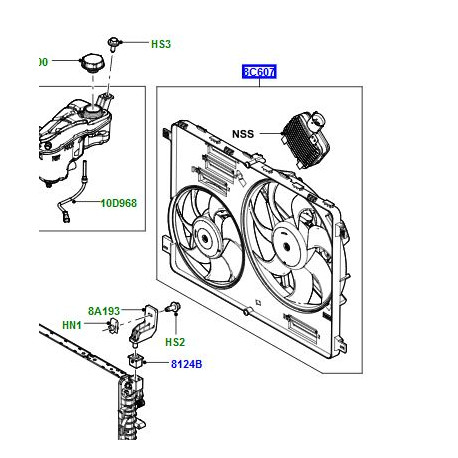 Land rover motor and fan assy eng cooling (LR011905)