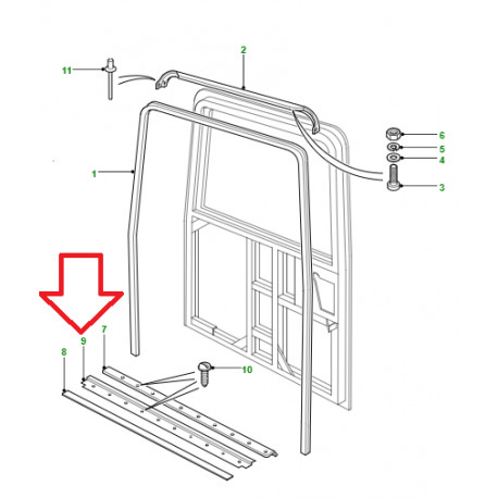 Land rover profile de fixation tapis Defender 90, 110, 130 (AFP710120)