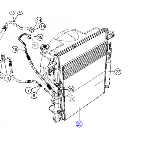 Mopar condenseur de climatisation (boite auto) (68003971AC)