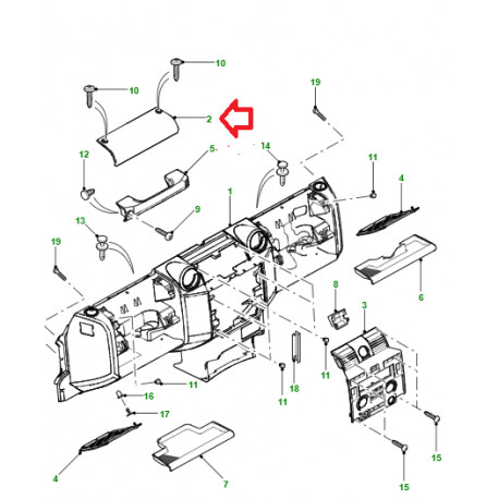 Land rover moulure superieur poignee tableau de bord (FAY500080PUY)