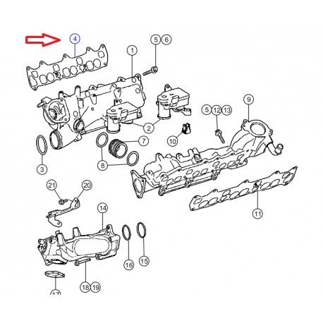 Mopar joint collecteur admission gauche / droit (05175645AA)