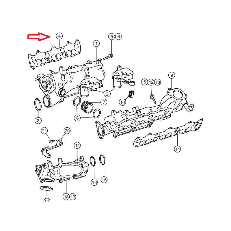 Commander joint collecteur admission gauche / droit MOPAR (05175645AA) pas  cher sur RLD Autos