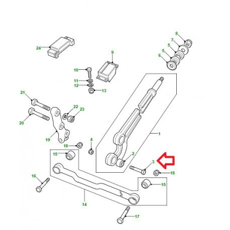 Land rover boulon Defender 90, 110, 130 (BH610281L)