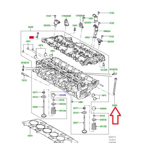 Land rover vis a tete hexagonale (LR002553)