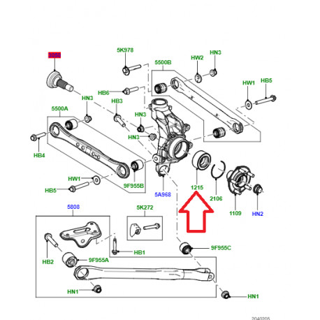 Land rover roulement roue avant ou arrière Freelander 1,  2 (LR041425)