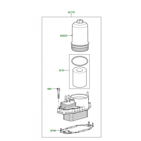 Land rover refroidisseur-combustible (LR009570)