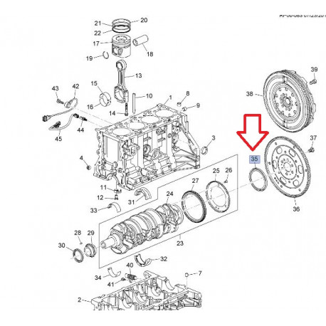 Chevrolet joint spi volant moteur (96868243)