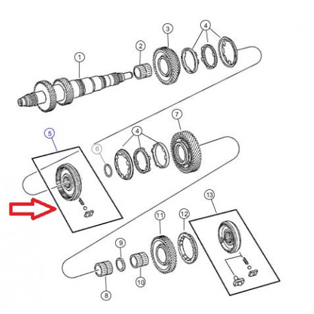 Mopar synchroniseur 1ere et 2eme (05137639AB)