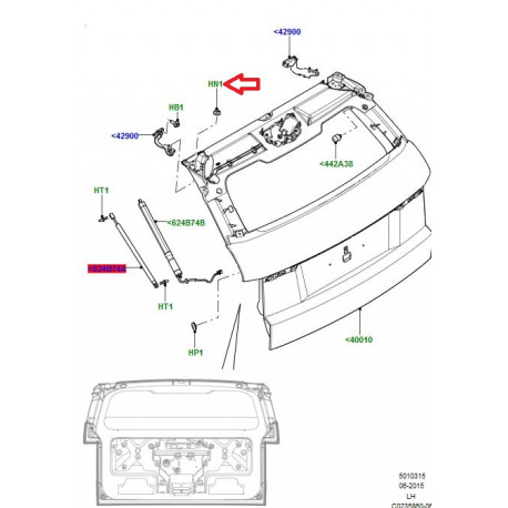 Land rover ecrou six pans avec rondelle plate Evoque et Range L405,  Sport (RYH500370)