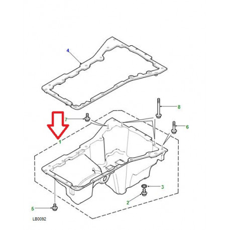 Land rover carter-huile moteur (LSB102550)