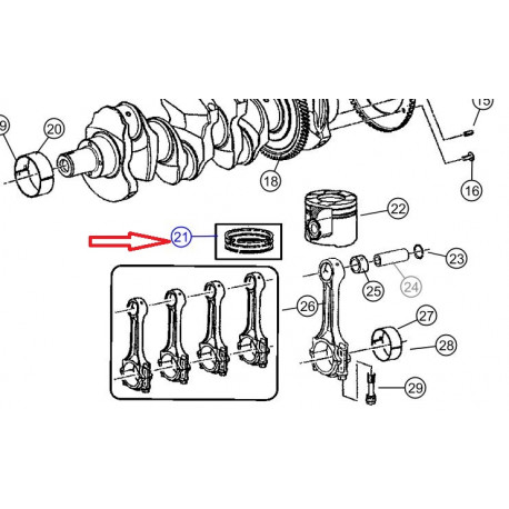 Mopar jeu segment pour  1 piston (05103144AA)