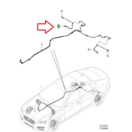 Jaguar flexible de frein arriere droit (T2H49178JAG)