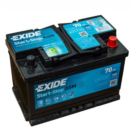 Exide EK700. batterie de démarrage Exide 70Ah 12V