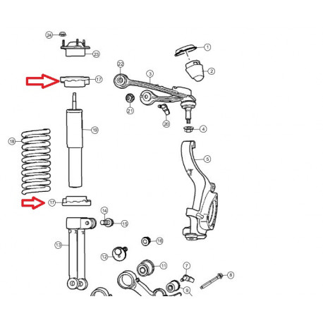 Mopar semelle amortisseur avant inferieur superieur (52088686AA)