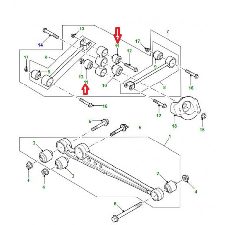 Land rover silentbloc pivot central arriere Discovery 2 (RGX100960)