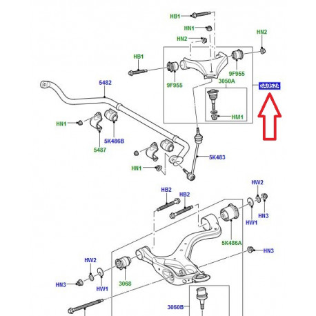 Land rover triangle avant droit superieur Discovery 3 (RBJ500222)