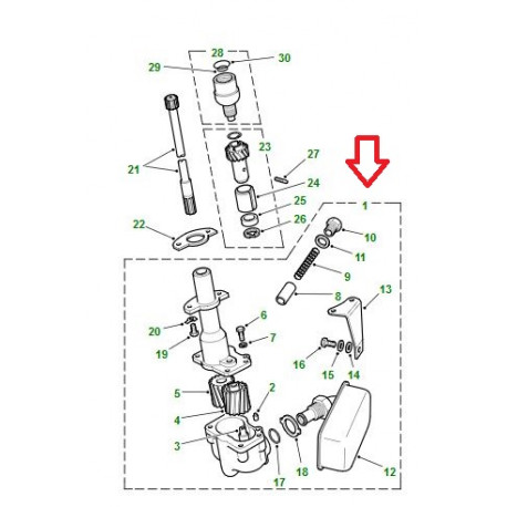 Land rover commande pompe à huile Defender 90, 110 (ERR1117)