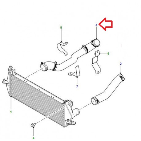 Land rover durite intercooler droite Defender (LR029651 )