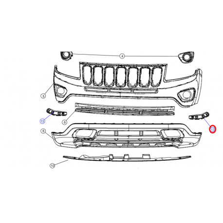 Mopar support de pare-chocs droit (05182596AC)