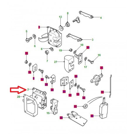 Land rover dispositif de fixation hayon Defender 90, 110, 130 (FQJ103840)