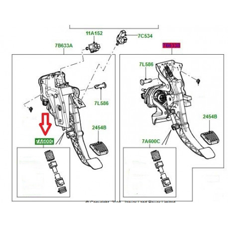 Land rover ressort rappel-pedale debrayage (LR014493)