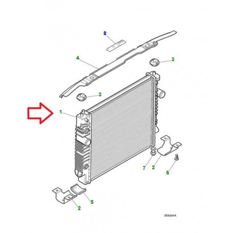 Jaguar radiateur XJ8 X308 et XJR X308 (MNC4190AE)