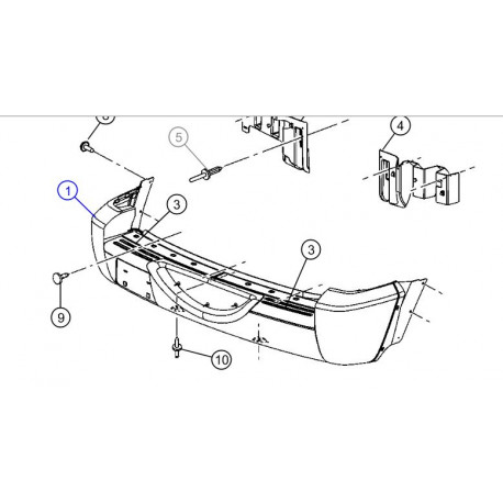 Mopar pare-chocs arrière Cherokee KJ (5GE72BDLAD)