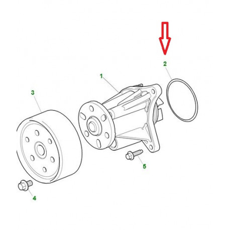 Jaguar joint de pompe à eau S-Type,  XF X250,  XJ X351,  XJ6 X350 (C2S31612)