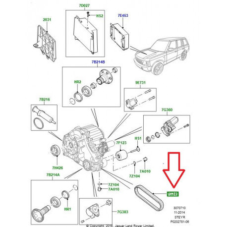 Land rover chaine entrainement-boite transf. (LR044897)