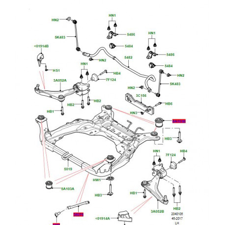 Land rover BRAS DE SUSPENSION AVANT GAUCHE INFERIEUR (LR126119)