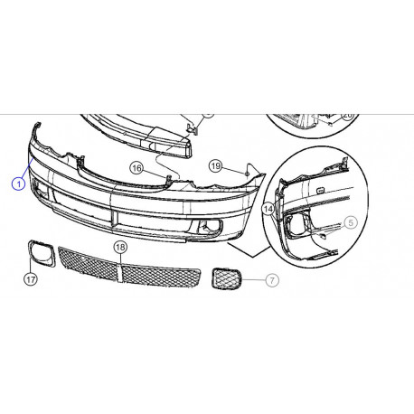 Mopar pare-chocs av. (68166405AA)