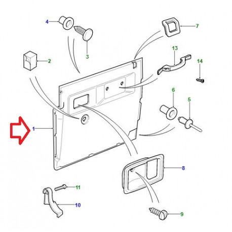 Land rover garnissage inferieur de porte (EJB502360PUY)